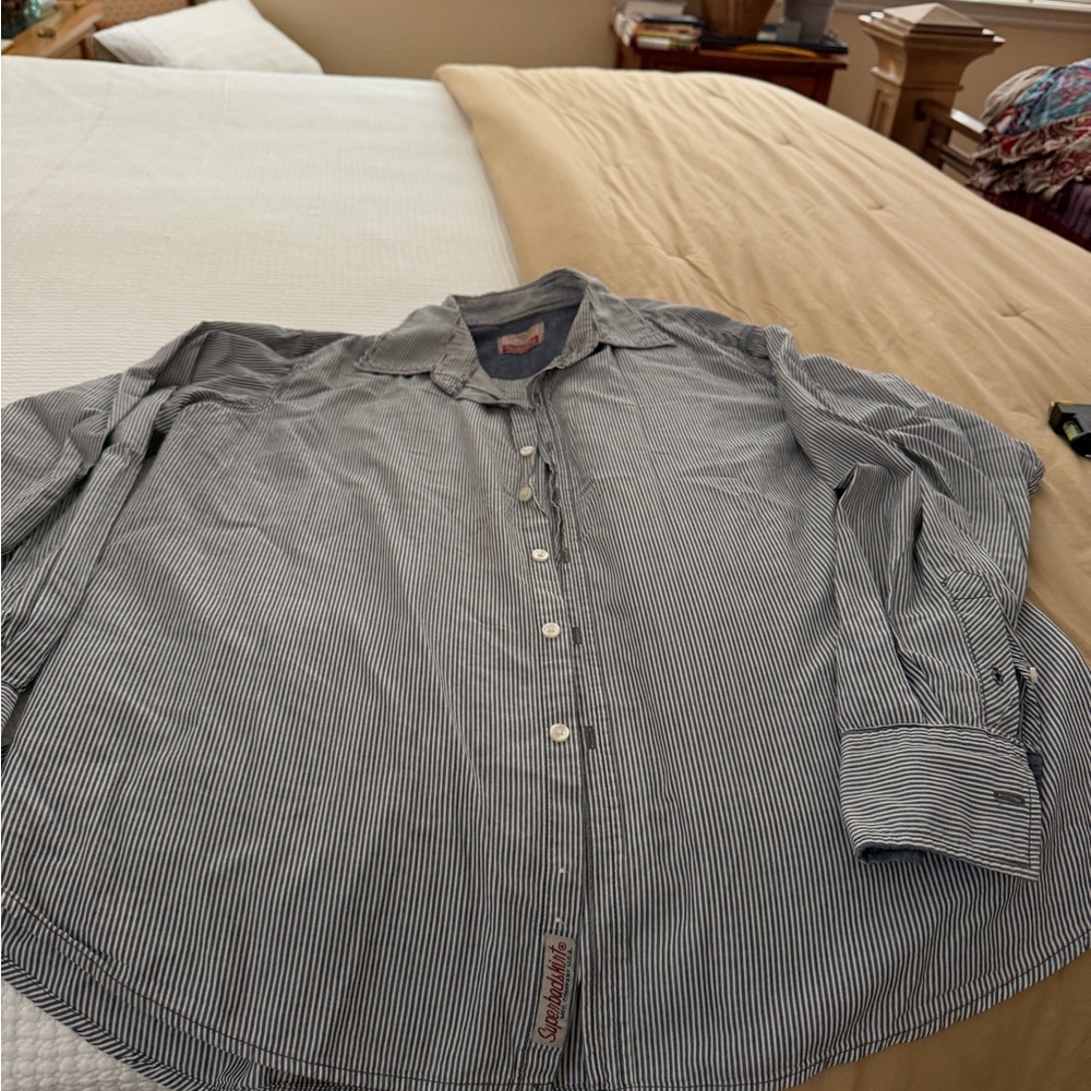 Men's Superbad Striped Button-Down Shirt